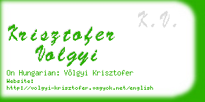 krisztofer volgyi business card